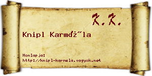 Knipl Karméla névjegykártya